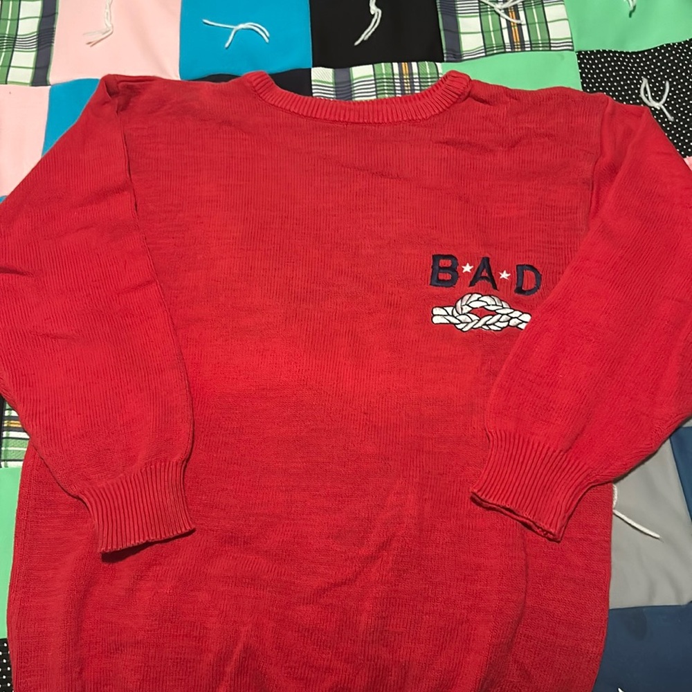 Vintage 90s BAD for the good times Red Sweater